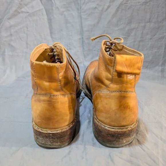 Jose Markham Brogue Tan Leather Cap Toe Ankle Boots Men Size 8 - Picture 7 of 10